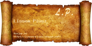 Lissem Piusz névjegykártya